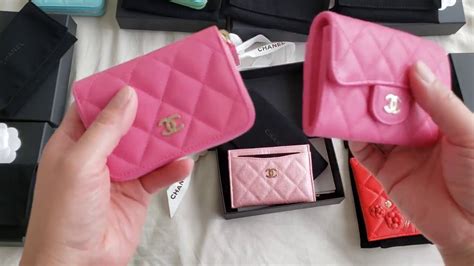 hot pink chanel card holder|chanel card holder zip around.